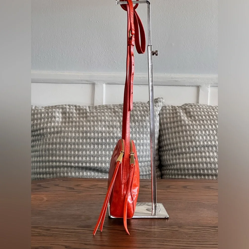 HOBO Orange Red Leather Crossbody Bag - Picture 4 of 8